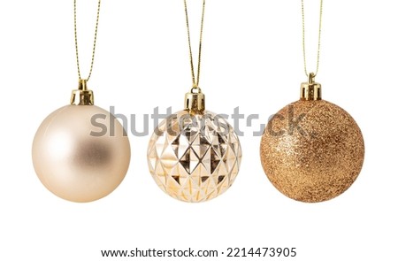 Set of Christmas ball decoration isolated on white background with clipping path. Royalty-Free Stock Photo #2214473905