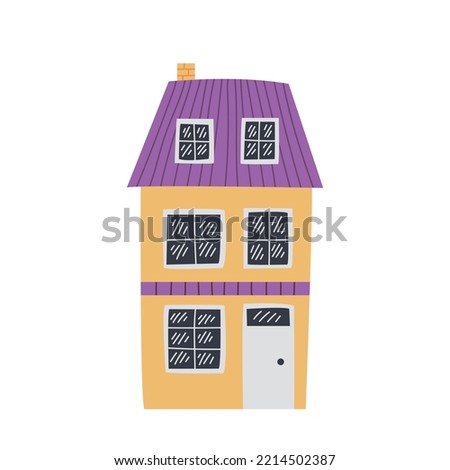 Vector country house illustration. Hand drawn house clip art