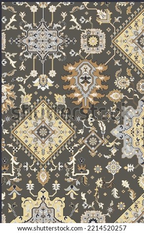 distress traditional Persian rug pattern for digital print and other commercial uses. Royalty-Free Stock Photo #2214520257