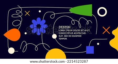 Modern geometric composition of various shapes. Illustration for design. Abstract background in the trend chart. Royalty-Free Stock Photo #2214523287