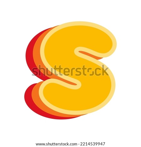 Letter S Orange, vector illustration