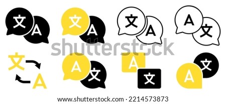 Language translation or translate service icons. Design for web and mobile app. Vector EPS 10 Royalty-Free Stock Photo #2214573873