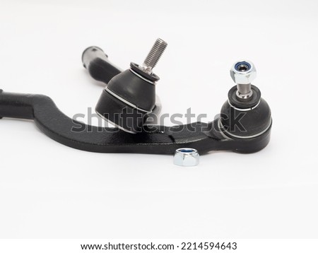 Car track rod end steering joint isolated against a white background. Spare part Royalty-Free Stock Photo #2214594643