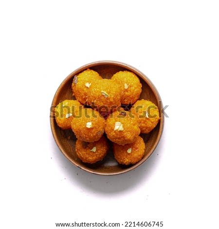 variety of ladoo in a plate top view, motichoor , besan ,gond ke ladoo is Indian Festive Sweet Royalty-Free Stock Photo #2214606745