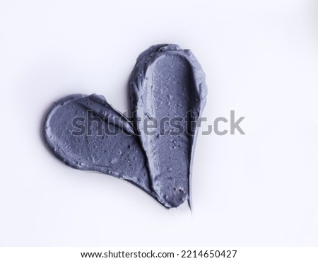 Charcoal texture swatch. Beauty and skin care textures on white background.