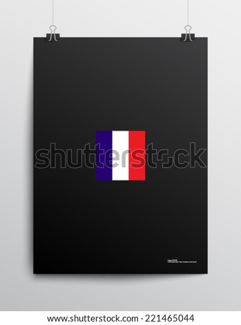 Poster / flyer template background with minimal style design french flag icon