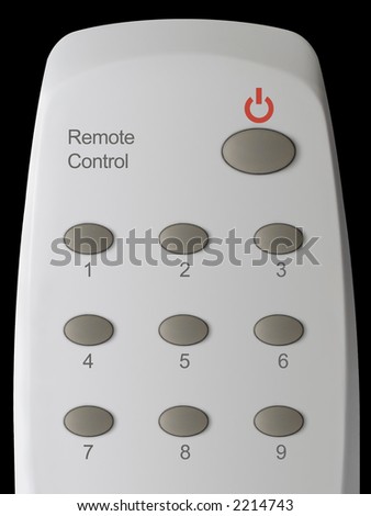 Remote control with buttons 1-9 and Power - isolated