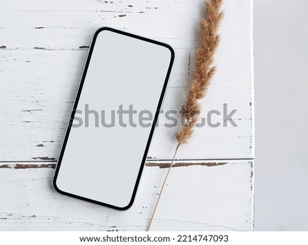 Blank white screen smartphone mockup template