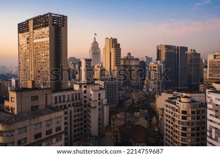 Skyline of Sao Paulo City Center Buildings Royalty-Free Stock Photo #2214759687