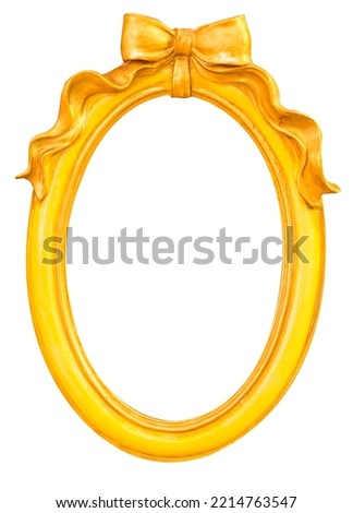 Vintage old retro oval frame isolated on white background.