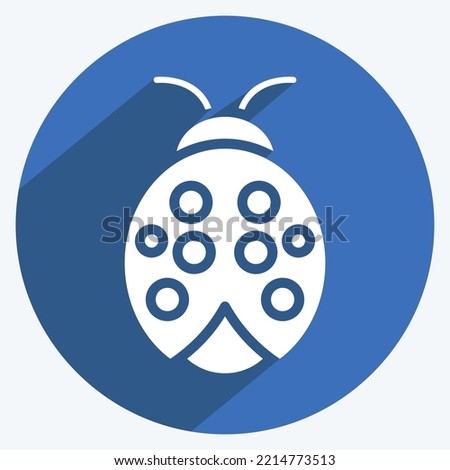Icon Ladybug. suitable for Garden symbol. long shadow style. simple design editable. design template vector. simple illustration