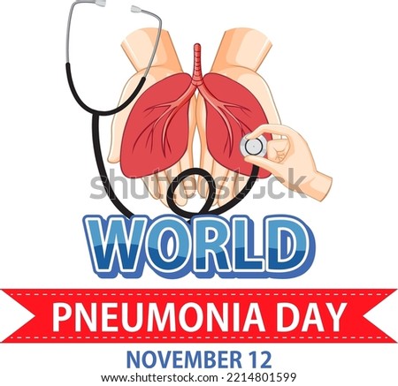 World Pneumonia Day Logo Design illustration