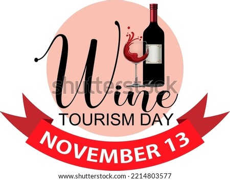 Wine Tourism Day Font Logo Design illustration