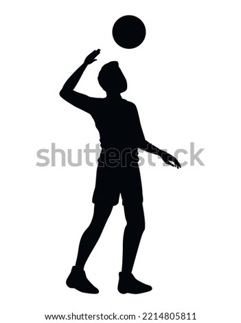 volleyball player serving silhouette icon