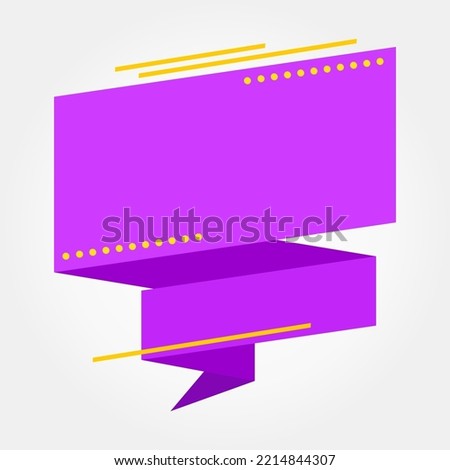 Ribbon Label Banner Purple Design Template