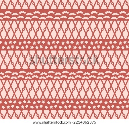 Japanese Stripe Diamond Vector Seamless Pattern