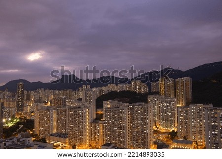 Night view at Kowloon Bay, Hong Kong