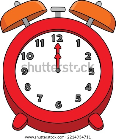 Clock Cartoon Colored Clipart Illustration