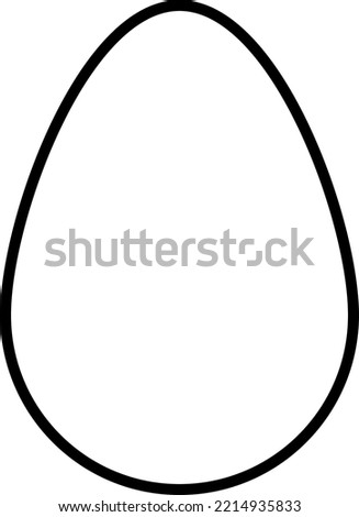 Black outlined egg shape, oval design element. Isolated vector illustration, transparent background. Asset for overlay, montage, template or clipping mask. Easter holiday concept.	