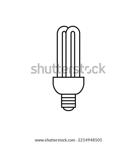 CFL bulb lamp icon in line style icon, isolated on white background Royalty-Free Stock Photo #2214948505