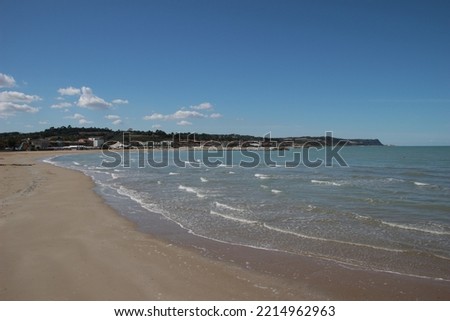 Italy, Marche: Foreshortening of the Sea of Fano.