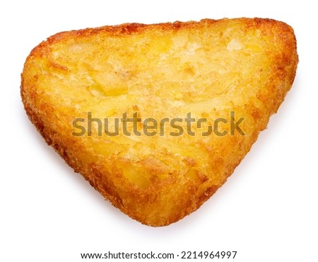 Crispy Hash Browns isolated on white background, Crispy Hash Browns on white With clipping path. Royalty-Free Stock Photo #2214964997