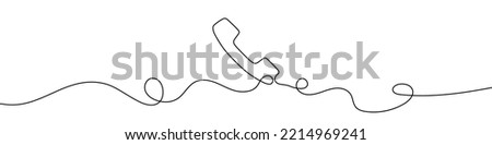 Continuous drawing of handset. One line icon of handset. One line drawing background. Vector illustration. Phone icon Royalty-Free Stock Photo #2214969241