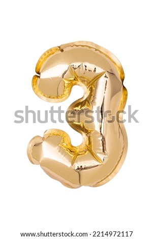 Gold foil balloons numeral 2023. Happy new year holiday. Numbers and golden decoration holiday isolated on white background. Full Depth of field. 
