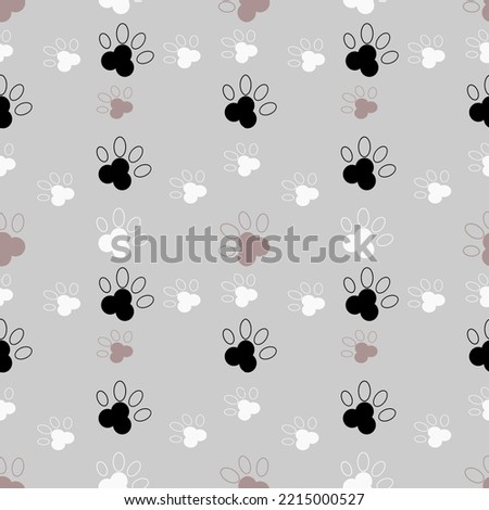 dog icon vector seamless pattern in grey wallpaper background doodle so cute and beautiful for gift print.  