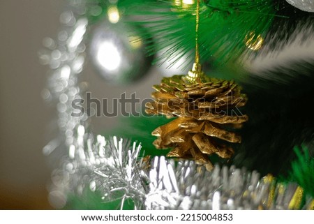 Christmas tree with balls, happy new year tree with balls, Christmas decorations 