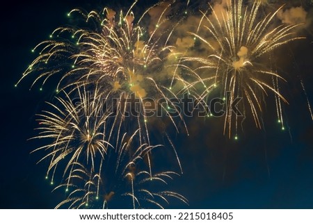 Festive multicolored fireworks. A photo with a long exposure. Background picture.