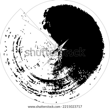 grunge circle brush isolated on white background. black paint grunge circle. brush stroke.For round stamp, seal,label, ink and banner design.