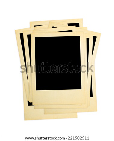 Retro photo cards isolated on white background