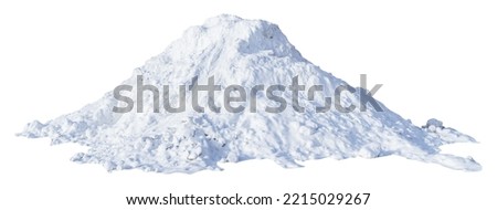 Large pile of snow isolated on white Royalty-Free Stock Photo #2215029267