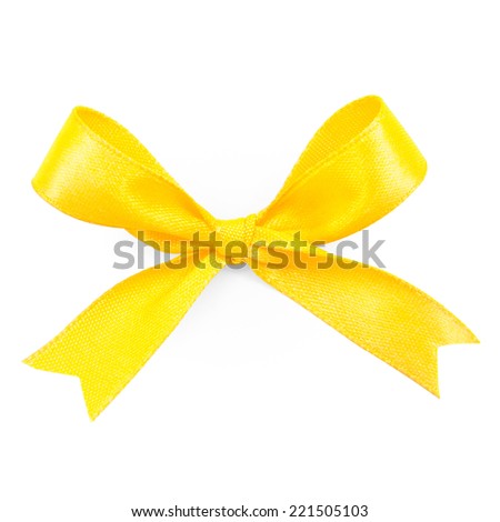 Yellow satin gift bow ribbon, file includes a excellent clipping path