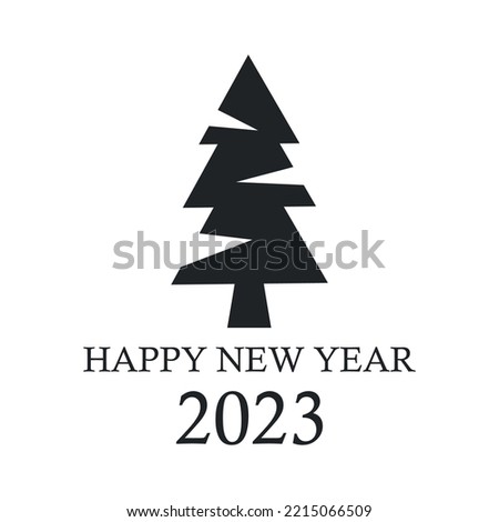 Abstract Christmas tree, holiday symbol christmas, new year 2023 - Vector illustration