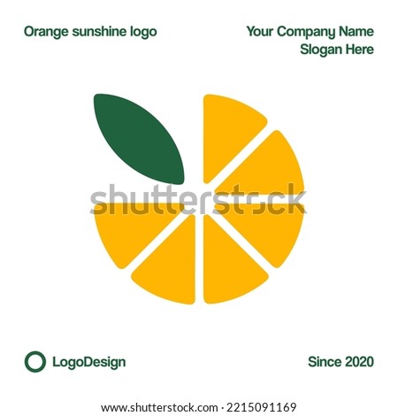 Orange fruit logo design Vector. Orange slice icon illustration design Royalty-Free Stock Photo #2215091169