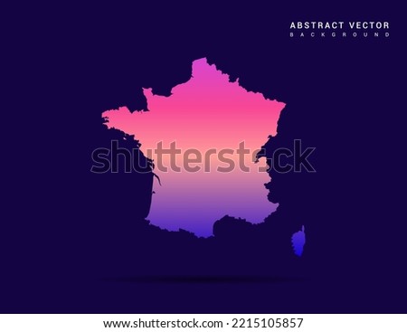 France map of Colorful gradient style vector Illustration.