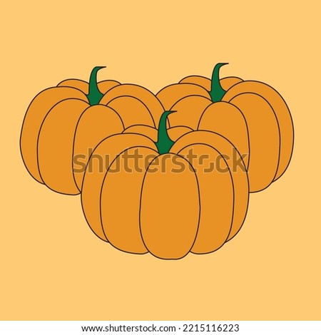 pumkin vector design isolated with orange background.Pumpkin flat icons set. Flag halloween kit, vegetables. 