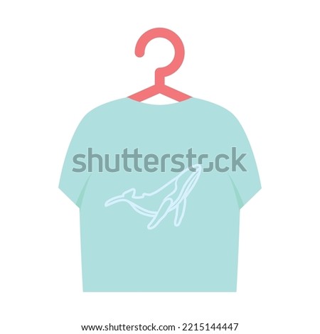 hanger with tshirt with a whale symbol