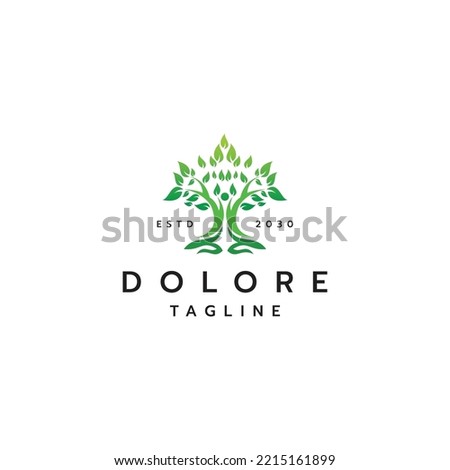 Tree life logo icon design template flat vector