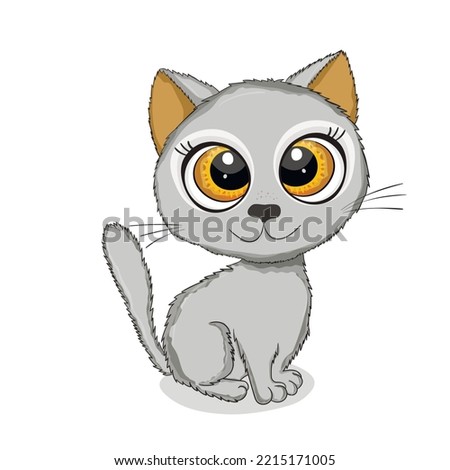 Cute cats, isolated funny characters. Flat vector illustration for banner, card, postcard, wallpaper, poster. Domestic animal lifestyle. Comic kitten.