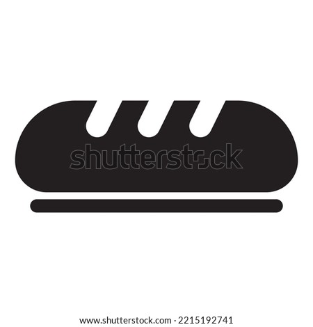 bread icon vector design template in black color isolated sign on white background
