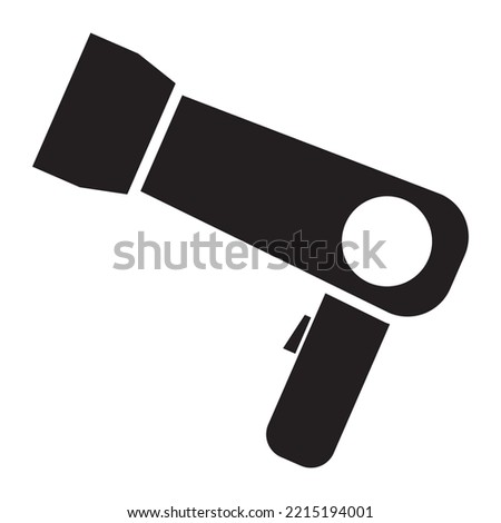 Hair Dryer icon vector design template in black color isolated sign on white background