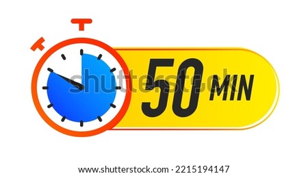Timer icon 50 minutes vector colorful style