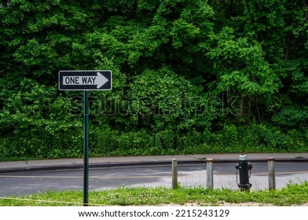 A view of different one way signs 