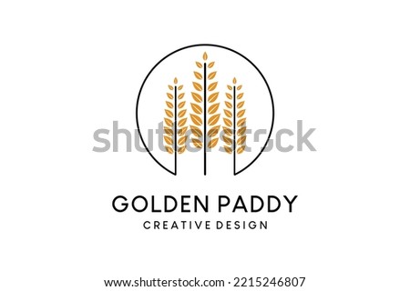 Paddy logo design with minimalist concept, paddy vector illustration