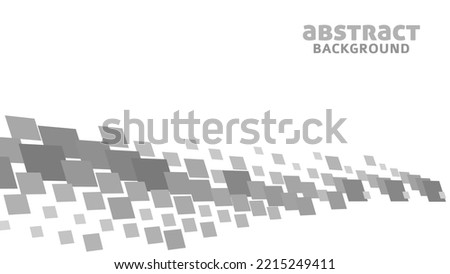 Simple abstraction by grayscale scattered squares on white background. Vector graphic pattern Royalty-Free Stock Photo #2215249411