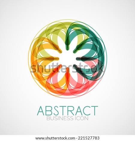 Symmetric abstract geometric shape, business symbol or logo design, loop