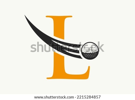 Letter L Golf Logo Design Template. Hockey Sport Academy Sign, Club Symbol